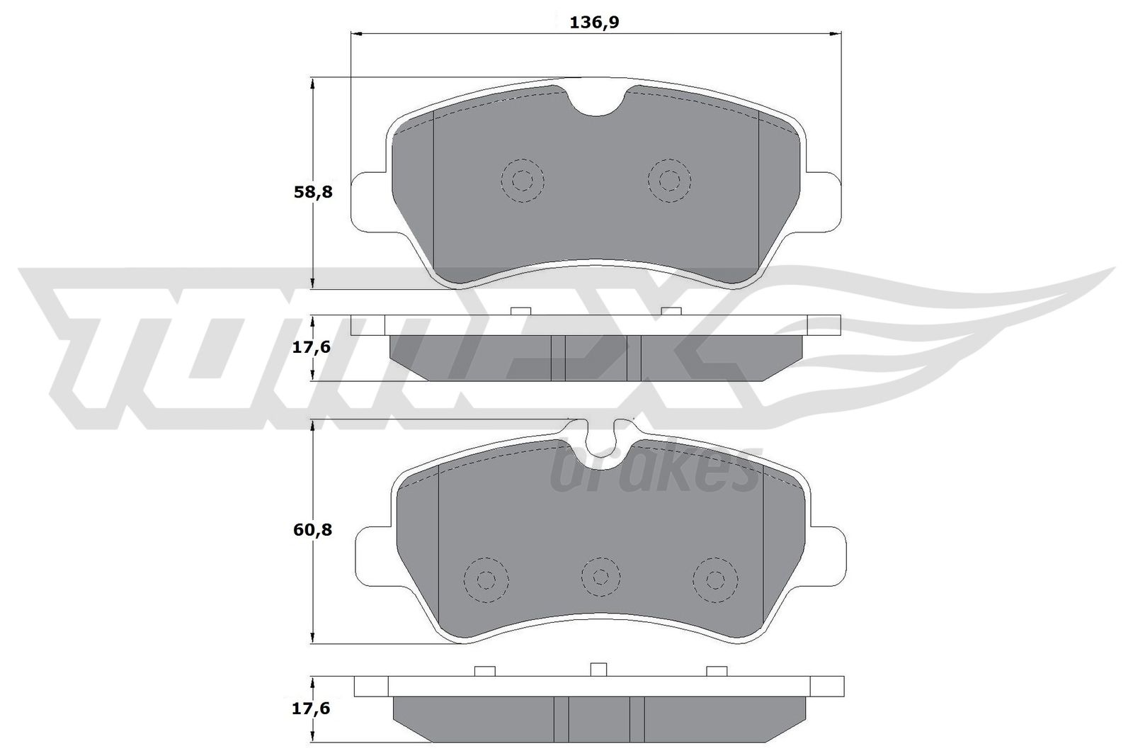 Sada brzdových platničiek kotúčovej brzdy TOMEX Brakes